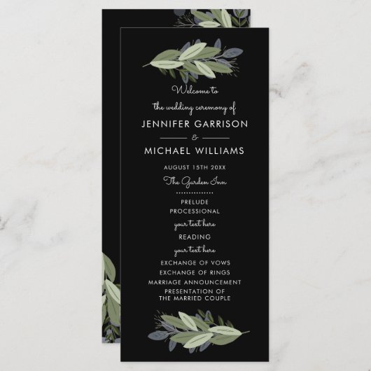 Midnight Wedding Springs Programma Programmakaart (Voorkant / Achterkant)