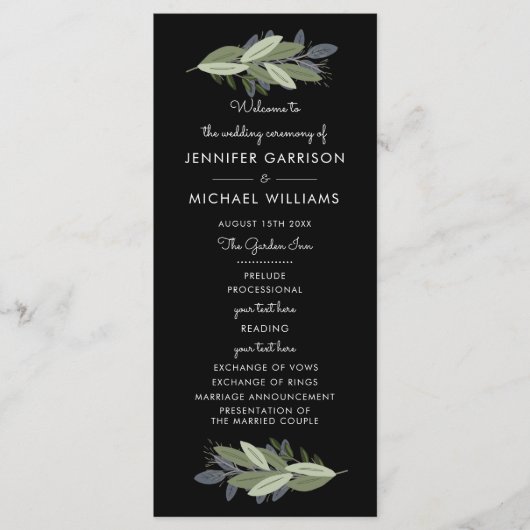 Midnight Wedding Springs Programma Programmakaart (Voorkant)