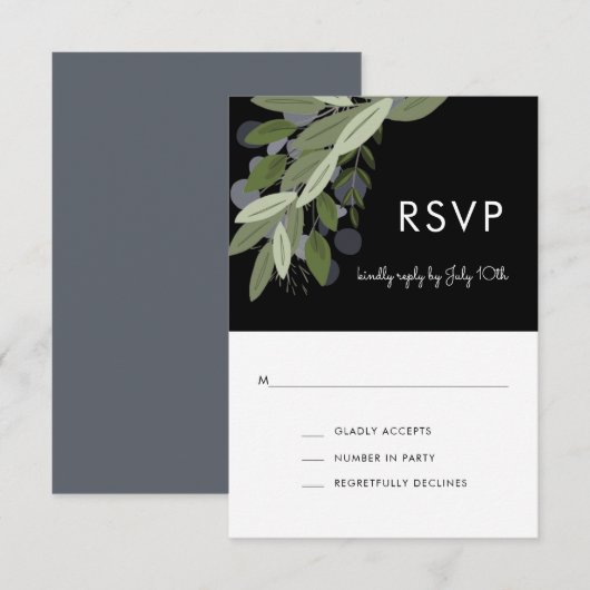 Midnight Wedding Springs, RSVP-kaart RSVP Kaartje (Voorkant / Achterkant)