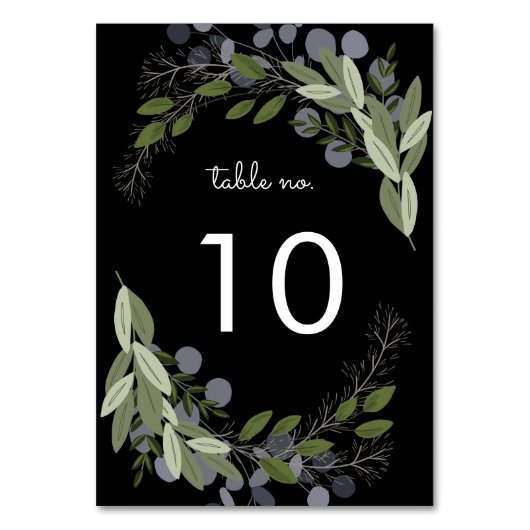 Midnight Wedding Springs Tafel No. Kaart (Achterkant)