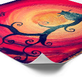 Midnight Whimsical Cat Poster (Hoek)