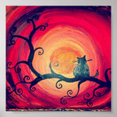 Midnight Whimsical Cat Poster (Voorkant)
