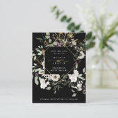 Midnight Wildbloemen | Geometrisch sparen de Datum Aankondigingskaart (Staand voorkant)