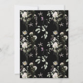 Midnight Wildbloemen | Zwarte geometrisch Save The Date (Achterkant)