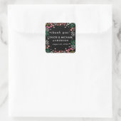 Midnight Wildflower - Boho bruiloft - Dank u Vierkante Sticker (Tas)