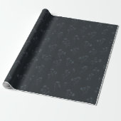 Midnight Wildflower Wrapping Paper Cadeaupapier (Uitgerold)