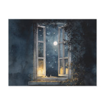 Midnight Window Whispers" - Poëtische nacht Uitzic