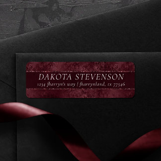 Midnight Wine Romance | Dark Satiny Grunge Adres Etiket