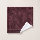 Midnight Wine Romance | Dark Satiny Grunge Damask Bad Handdoek (Wasdoekje)