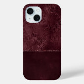 Midnight Wine Romance | Dark Satiny Grunge Damask Case-Mate iPhone Case (Achterkant)