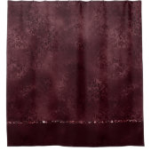 Midnight Wine Romance | Dark Satiny Grunge Damask Douchegordijn (Voorkant)