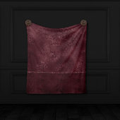 Midnight Wine Romance | Dark Satiny Grunge Damask Fleece Deken