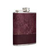 Midnight Wine Romance | Dark Satiny Grunge Damask Heupfles (Rechts)