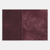 Midnight Wine Romance | Dark Satiny Grunge Damask Inpakpapier Vel (Voorkant)