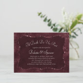 Midnight Wine Romance | Dark Satiny Grunge Damask Kaart (Staand voorkant)