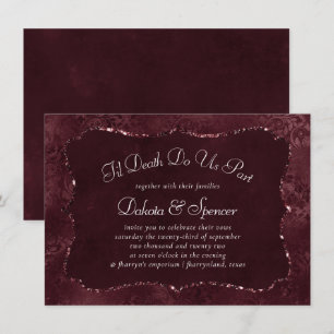 Midnight Wine Romance   Dark Satiny Grunge Damask Kaart