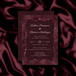 Midnight Wine Romance | Dark Satiny Grunge Damask Kaart