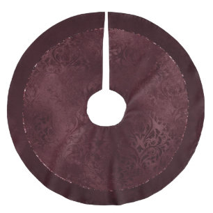 Midnight Wine Romance Dark Satiny Grunge Damask Kerstboom Rok