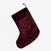 Midnight Wine Romance | Dark Satiny Grunge Damask Kleine Kerstsok (Achterkant (Hangend))