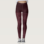 Midnight Wine Romance | Dark Satiny Grunge Damask Leggings (Voorkant)
