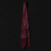 Midnight Wine Romance | Dark Satiny Grunge Damask Stropdas