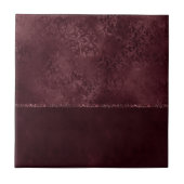 Midnight Wine Romance | Dark Satiny Grunge Damask Tegeltje (Voorkant)