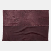 Midnight Wine Romance | Dark Satiny Grunge Damask Theedoek (Horizontaal)
