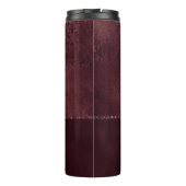 Midnight Wine Romance | Dark Satiny Grunge Damask Thermosbeker (Achterkant)