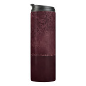 Midnight Wine Romance | Dark Satiny Grunge Damask Thermosbeker (Geroteerd rechts)
