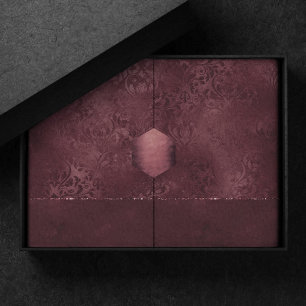 Midnight Wine Romance   Dark Satiny Grunge Damask Tissuepapier