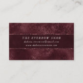 Midnight Wine Romance | Dark Satiny Grunge Damask Visitekaartje (Achterkant)