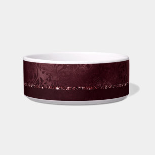 Midnight Wine Romance   Dark Satiny Grunge Damask Voerbakje
