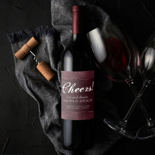 Midnight Wine Romance Satiny Grunge Damask Favor Wijn Etiket