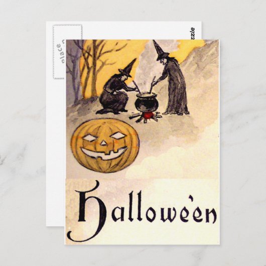 Midnight Witching ( Halloween Kaart) Briefkaart (Voorkant / Achterkant)
