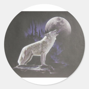 Midnight Wolf Ronde Sticker