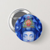 Midnight Zen Meditation Kuan Yin Ronde Button 5,7 Cm (Voorkant /achterkant)