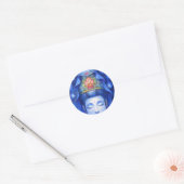 Midnight Zen Meditation Kuan Yin Ronde Sticker (Envelop)