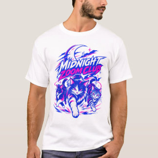 Midnight Zoom Club Neon Katten T-shirt