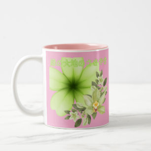 Midori no daichi no sasayaki pink tweekleurige koffiemok