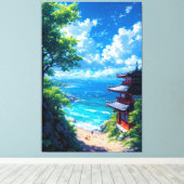 Midori to Umi no Michi Canvas Afdruk (Insitu (Houten vloer))