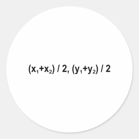 Midpoint Formula Math Mathematical Physics Ronde Sticker (Voorkant)