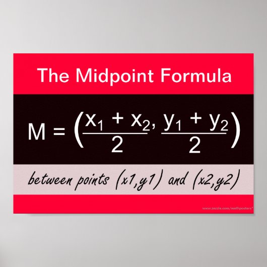 Midpoint Formula Wiskunde Poster (Voorkant)