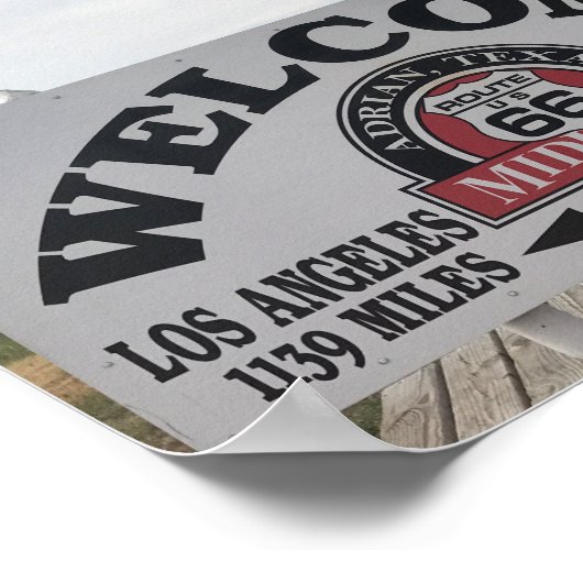 Midpunt van Route 66 | Adrian, Texas Poster (Hoek)