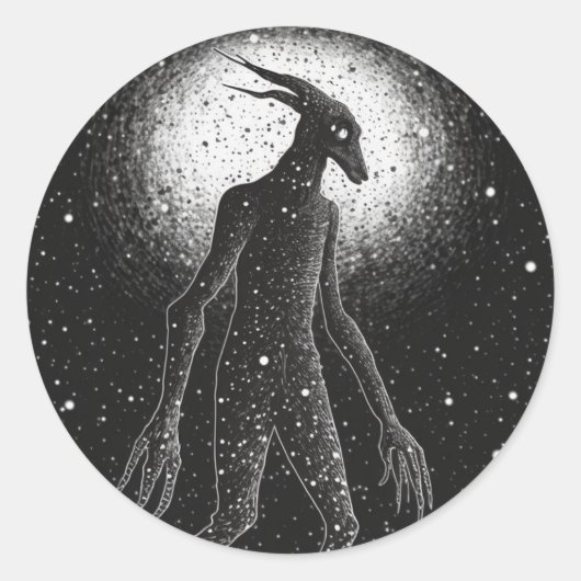 Midreis Monsters Cryptid reeks Ronde Sticker (Voorkant)