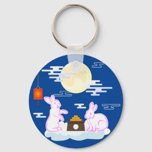 Mids Aliassen Feest Maan Konijn Maan Cake Wolken Sleutelhanger
