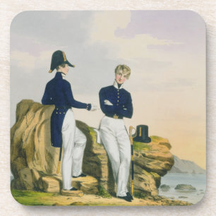 Midshipmen, bord 3 uit 'Costume of the Royal Nav' Bier Onderzetter