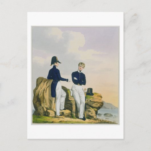 Midshipmen, bord 3 uit 'Costume of the Royal Nav' Briefkaart (Voorkant)