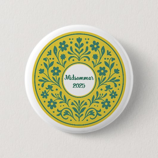 Midsommar - Traditionele Zweedse Midzomer Ronde Button 5,7 Cm (Voorkant)