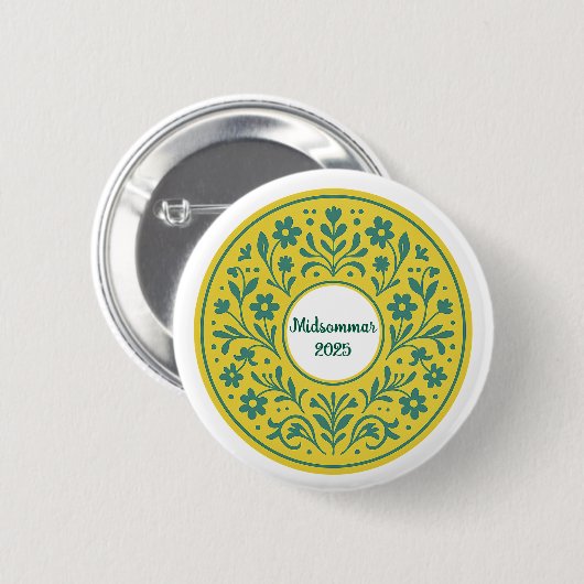 Midsommar - Traditionele Zweedse Midzomer Ronde Button 5,7 Cm (Voorkant /achterkant)