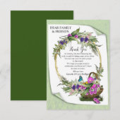 Midsummer Bloem Dankkaart RSVP Kaartje (Voorkant / Achterkant)